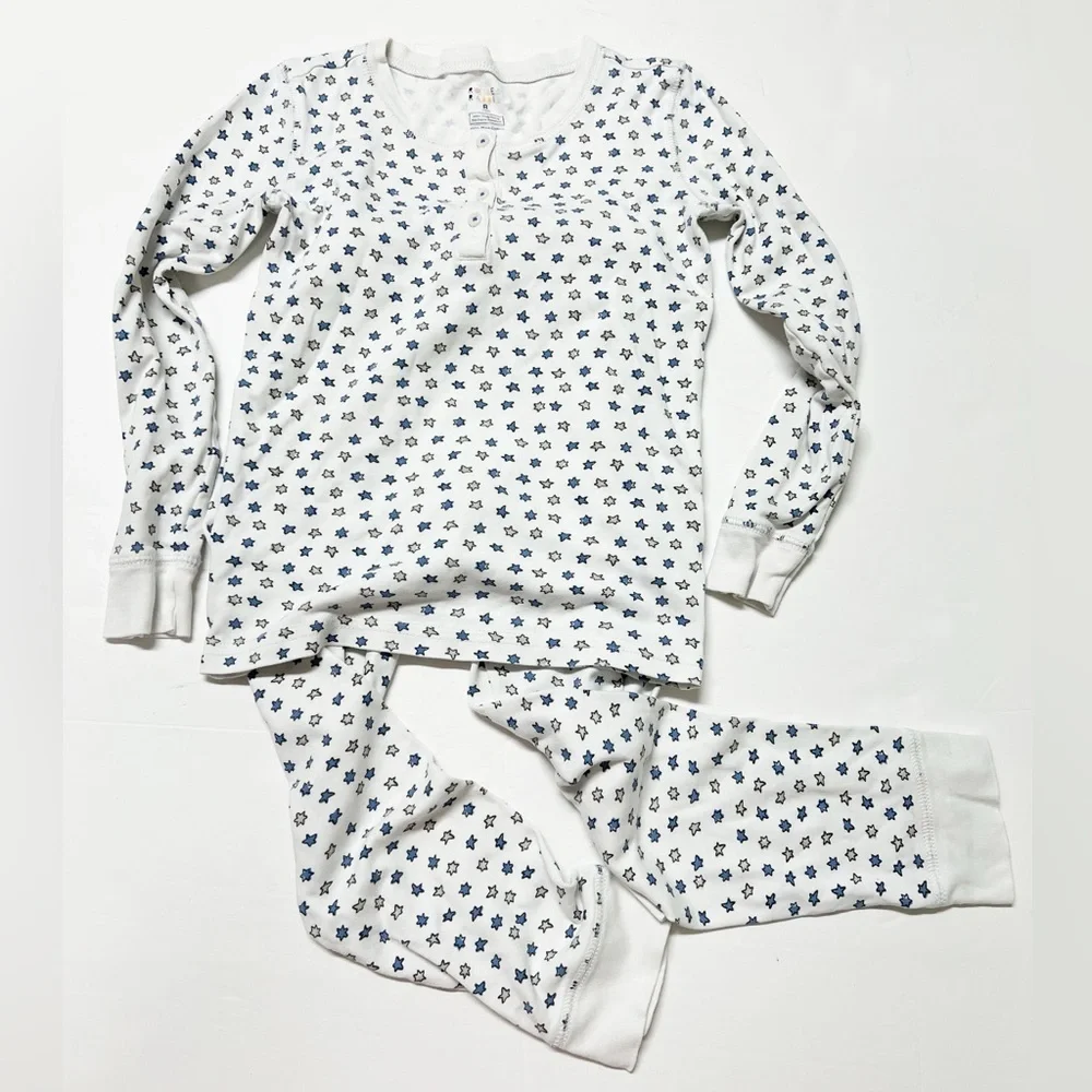 Roller Rabbit Kids White and Blue Starry Kids Pajama Set Size 8 Years